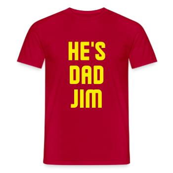Old tv series quote pun father's day - Men's T-Shirt - red - Front - AI Model Male 178 dark (178cm)