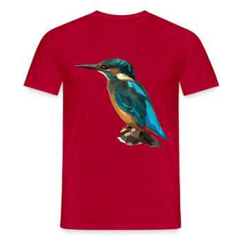 Art polygonal de conception d'oiseau Kingfisher - T-shirt homme - rouge - Devant - AI Model Male 178 dark (178cm)