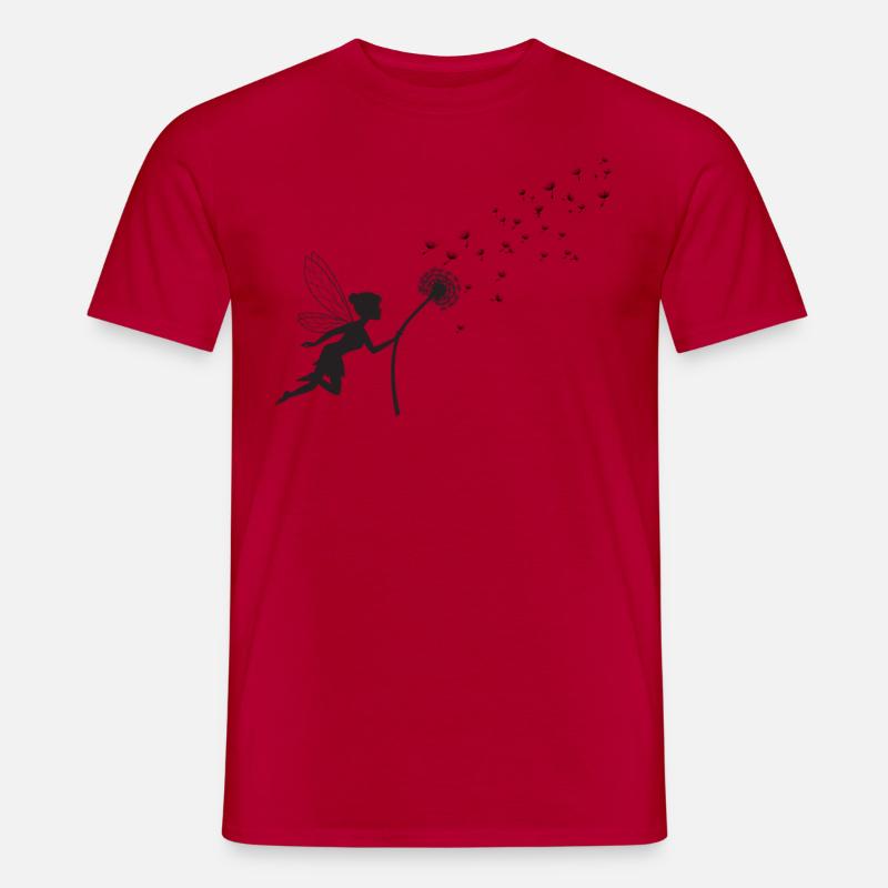 Schmetterlingdesign Pusteblumendesign mit Spruch - Männer T-Shirt - Rot