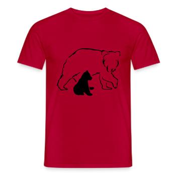 Ours ours ours brun mère bébé nature forêt amour - T-shirt homme - rouge - Devant - AI Model Male 178 dark (178cm)