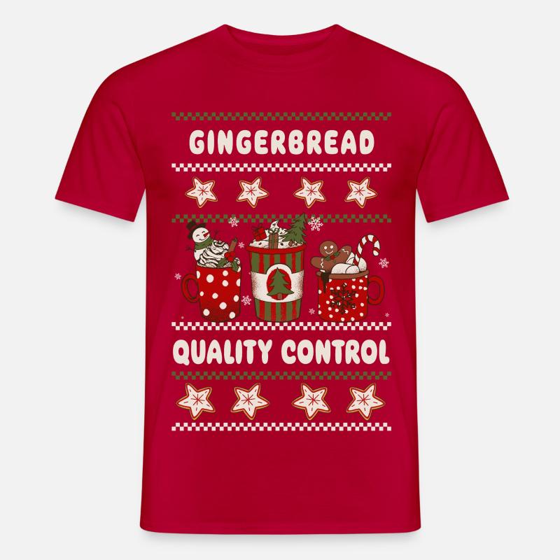 Gingerbread Quality Control - Weihnachten - Männer T-Shirt - Rot