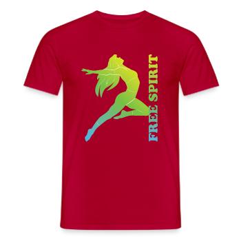 Free Spirit - Männer T-Shirt - Rot - Vorne - AI Model Male 178 dark (178cm)