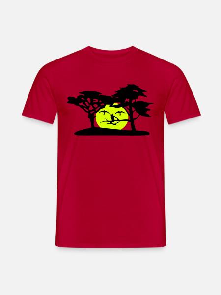 Natur, Gesicht - Nature Face - Männer T-Shirt - Rot