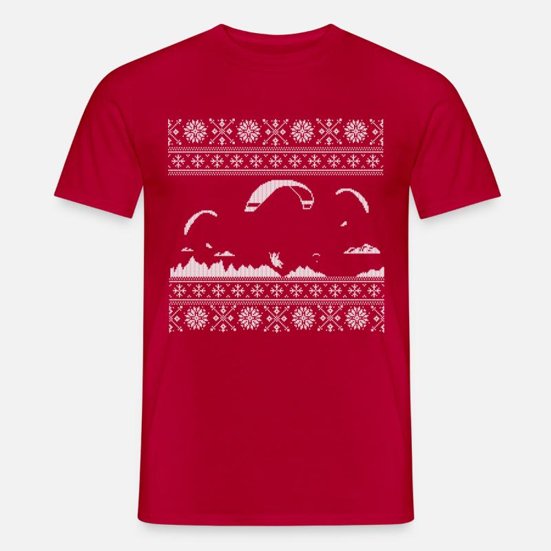 Paraglider Knitting Pattern - Men’s T-shirt - red
