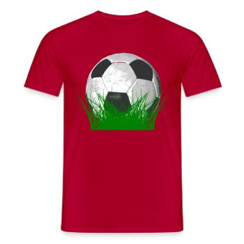 Soccer ball in the grass - Men's T-Shirt - red - Front - AI Model Male 178 dark (178cm)