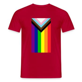 Gay Pride Rainbow Flag - Men's T-Shirt - red - Front - AI Model Male 178 dark (178cm)