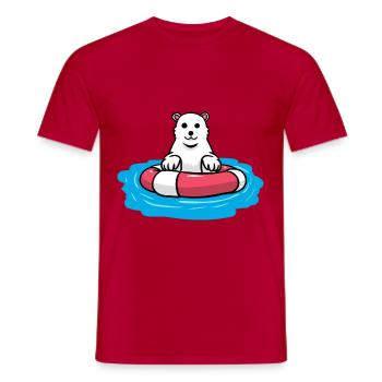 IJsbeer Klimaatverandering Noordpool Fantasie Milieu Natuur - Heren T-shirt - rood - Voor - AI Model Male 178 dark (178cm)