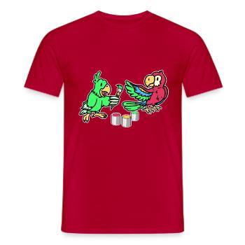 Parrots paint everything beautifully colorful - Men's T-Shirt - red - Front - AI Model Male 178 dark (178cm)