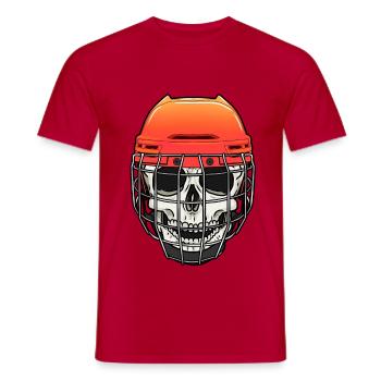 Eishockey Maske Sport Totenkopf - Männer T-Shirt - Rot - Vorne - AI Model Male 178 dark (178cm)