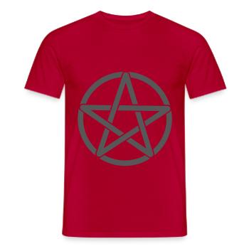 Pentagramme - T-shirt homme - rouge - Devant - AI Model Male 178 dark (178cm)