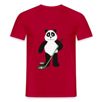 Panda Panda Bear Hockey sur glace Puck Hockey Enfants - T-shirt homme - rouge - Devant - AI Model Male 178 dark (178cm)