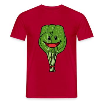 Spinach Vegetables Vegan Vegan Cook Healthy Cuisine - Men's T-Shirt - red - Front - AI Model Male 178 dark (178cm)