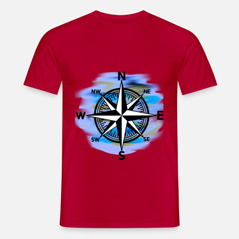 Windrose Kompass maritim Seefahrt - Männer T-Shirt - Rot