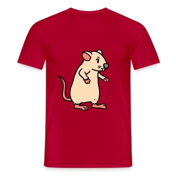 Maus Nager Tiere Ratte Haustiere Schädling - Männer T-Shirt - Rot - Vorne - AI Model Male 178 dark (178cm)