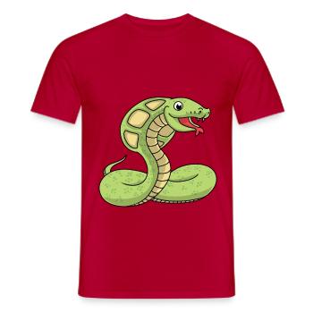 Cobra Reptilien Schlange Wildtiere Exotische Tiere - Männer T-Shirt - Rot - Vorne - AI Model Male 178 dark (178cm)
