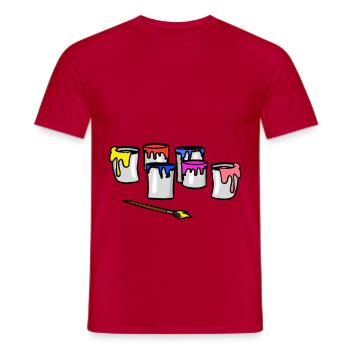 Domaine de travail Couleurs Métiers Peintres - T-shirt homme - rouge - Devant - AI Model Male 178 dark (178cm)
