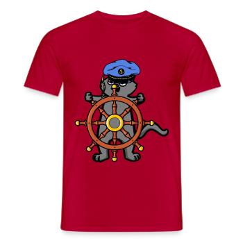 Steuerrad Seefahrt Nautik Küste Schiff Reise - Männer T-Shirt - Rot - Vorne - AI Model Male 178 dark (178cm)