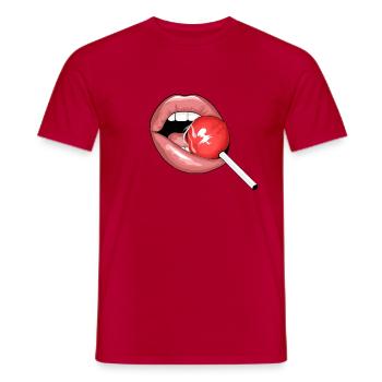 Lollipop Lips - Männer T-Shirt - Rot - Vorne - AI Model Male 178 dark (178cm)