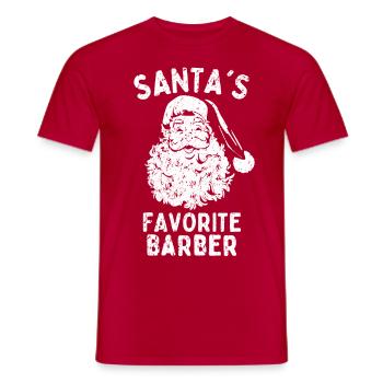 Weihnachten Barbier Santa's Favorite Barber - Männer T-Shirt - Rot - Vorne - AI Model Male 178 dark (178cm)