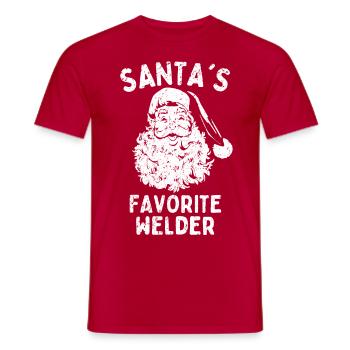 Soudeur de Noël Le soudeur préféré du Père Noël - T-shirt homme - rouge - Devant - AI Model Male 178 dark (178cm)