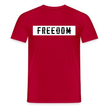 FREIHEIT - Männer T-Shirt - Rot - Vorne - AI Model Male 178 dark (178cm)