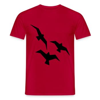 Vögel Möwen Vogelschwarm - Männer T-Shirt - Rot - Vorne - AI Model Male 178 dark (178cm)