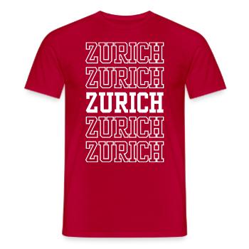 Zurich Suisse - T-shirt homme - rouge - Devant - AI Model Male 178 dark (178cm)