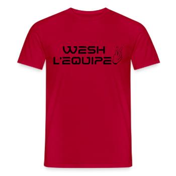 WESH L'EQUIPE - T-shirt homme - rouge - Devant - AI Model Male 178 dark (178cm)