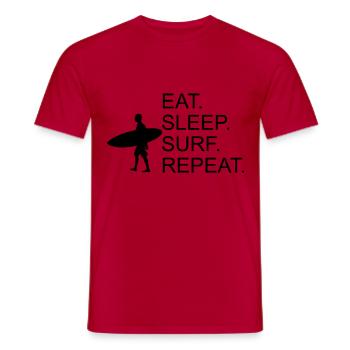 Eat Sleep Surf Repeat Surfing Surfing - Men's T-Shirt - red - Front - AI Model Male 178 dark (178cm)