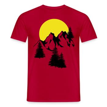 Montagnes Moon Peak Épicéa Conifères Sapins Naturel - T-shirt homme - rouge - Devant - AI Model Male 178 dark (178cm)