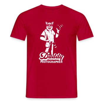 Photographie Papa Photographe Appareil photo Photographe Papa - T-shirt homme - rouge - Devant - AI Model Male 178 dark (178cm)