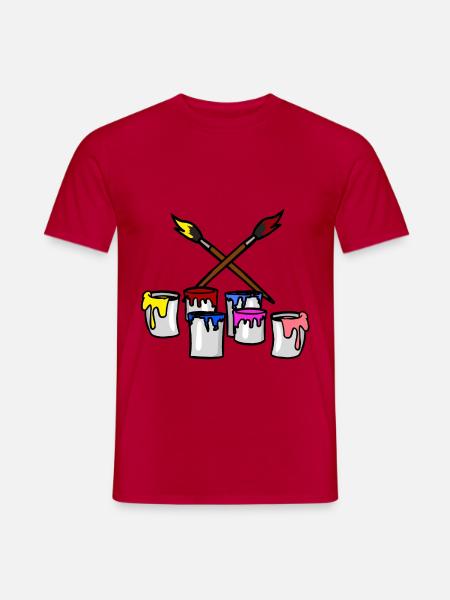 Pinsel Farbe Eimer Maler Künstler Graffiti Getto - Männer T-Shirt - Rot