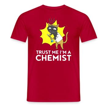 Chemist Cat Lab Chemistry Students Gift - Men's T-Shirt - red - Front - AI Model Male 178 dark (178cm)