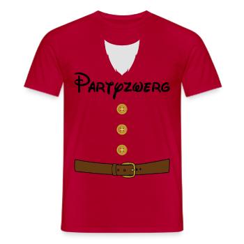 Partyzwerg Kostüm - Männer T-Shirt - Rot - Vorne - AI Model Male 178 dark (178cm)