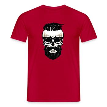 Bearded Dad's Skull - Men's T-Shirt - red - Front - AI Model Male 178 dark (178cm)
