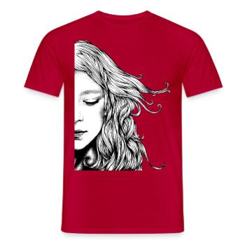 Träumend - Männer T-Shirt - Rot - Vorne - AI Model Male 178 dark (178cm)
