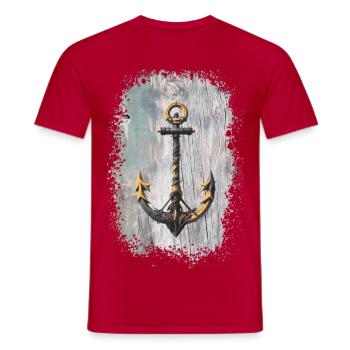 Anchor Tattoo Rope Art - Men's T-Shirt - red - Front - AI Model Male 178 dark (178cm)