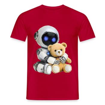Robot Teddy - Men's T-Shirt - red - Front - AI Model Male 178 dark (178cm)