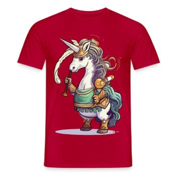 Unicornenkrieger Dudelsack - Männer T-Shirt - Rot - Vorne - AI Model Male 178 dark (178cm)