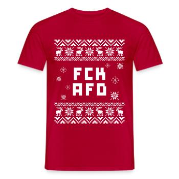 FCK AFD Ugly Christmas - Männer T-Shirt - Rot - Vorne - AI Model Male 178 dark (178cm)