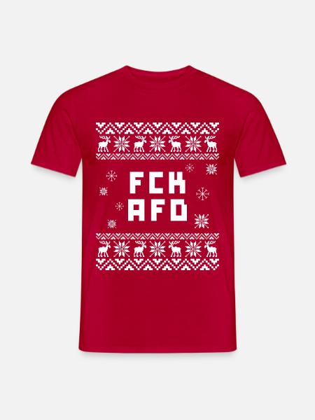 FCK AFD Ugly Christmas - Männer T-Shirt - Rot