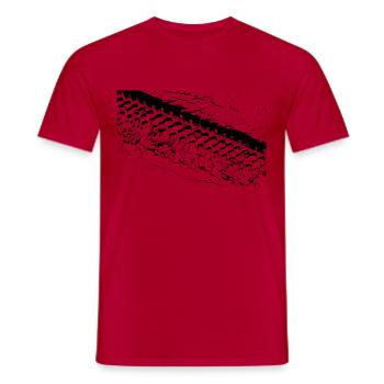 Piste de pneu sur tout terrain - T-shirt homme - rouge - Devant - AI Model Male 178 dark (178cm)