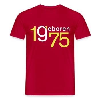 Jahrgang 1975 geboren - Männer T-Shirt - Rot - Vorne - AI Model Male 178 dark (178cm)