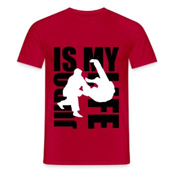 judo is my life - Men's T-Shirt - red - Front - AI Model Male 178 dark (178cm)