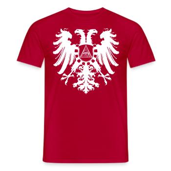 White Illuminati Eagle - Men's T-Shirt - red - Front - AI Model Male 178 dark (178cm)
