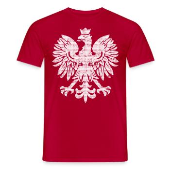 Polish Flag Eagle - Men's T-Shirt - red - Front - AI Model Male 178 dark (178cm)