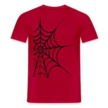 toile d'araignée - T-shirt homme - rouge - Devant - AI Model Male 178 dark (178cm)