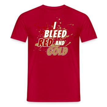 Ich blute rot und gold San Francisco - Männer T-Shirt - Rot - Vorne - AI Model Male 178 dark (178cm)