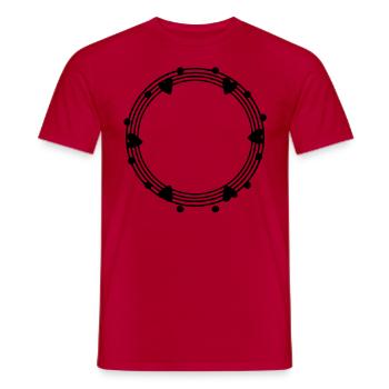 Circle with hearts - Men's T-Shirt - red - Front - AI Model Male 178 dark (178cm)