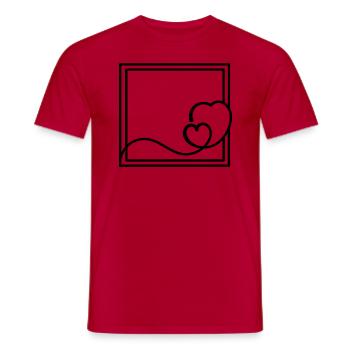 Black Heart Frame Square Decoration - Men's T-Shirt - red - Front - AI Model Male 178 dark (178cm)